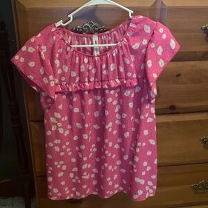 Vanilla Bay Pink Floral Short Sleeve Blouse